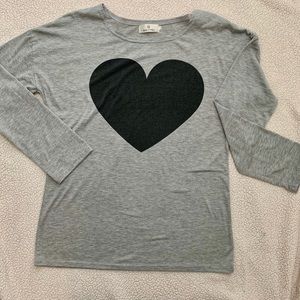 Long sleeve heart tee